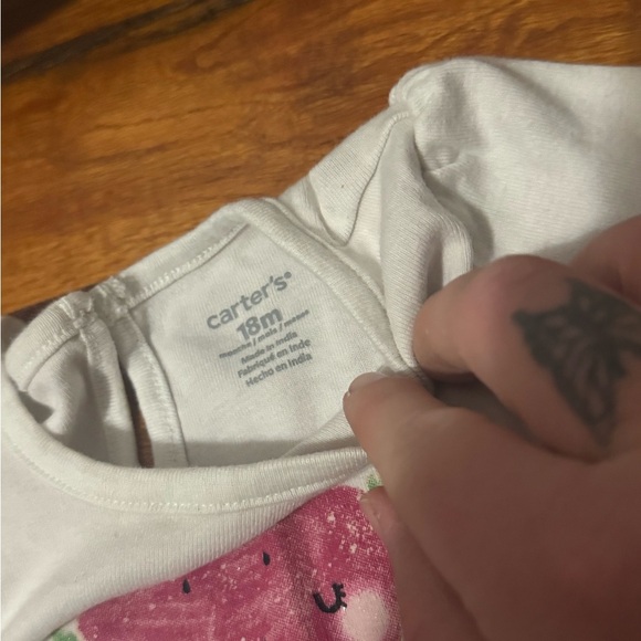 Carter's Pink and White Bodysuit with Watermelon Design - Picture 4 of 7